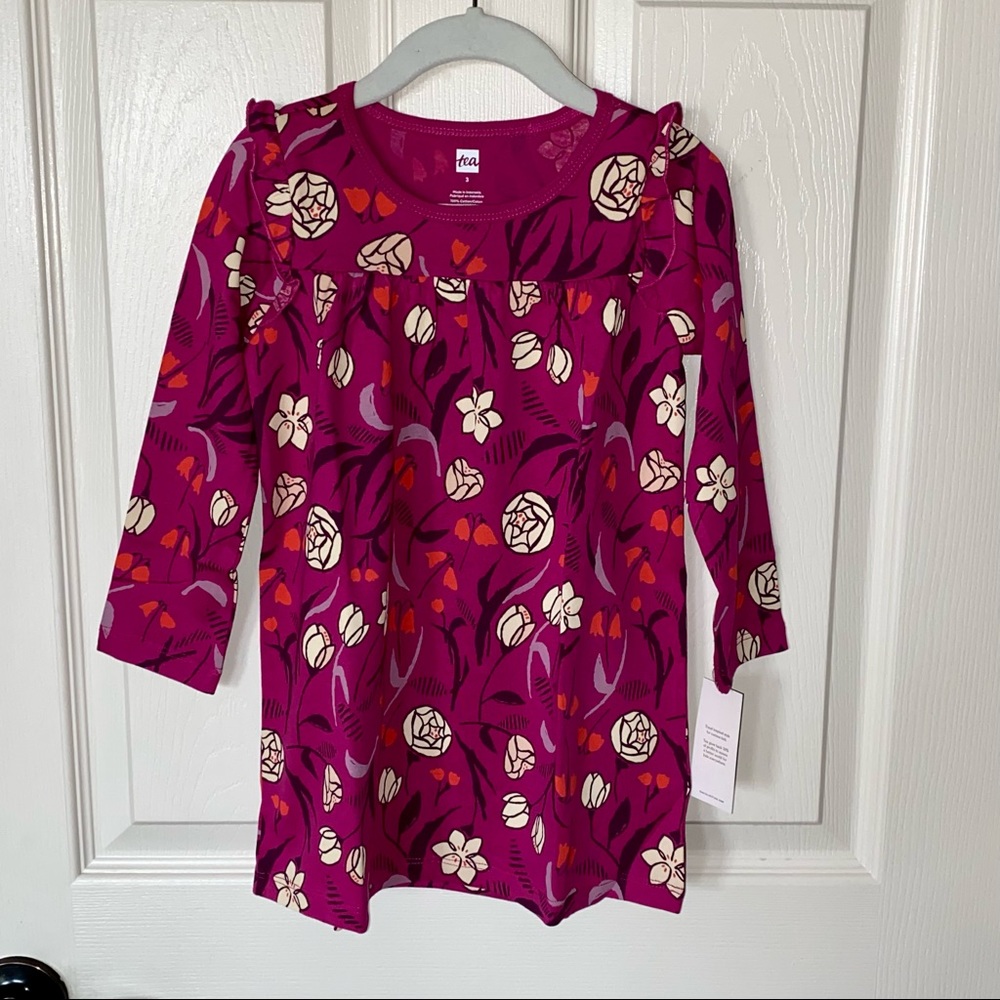 Tea Collection Berry Tulip Ruffled Dress - NEW!
